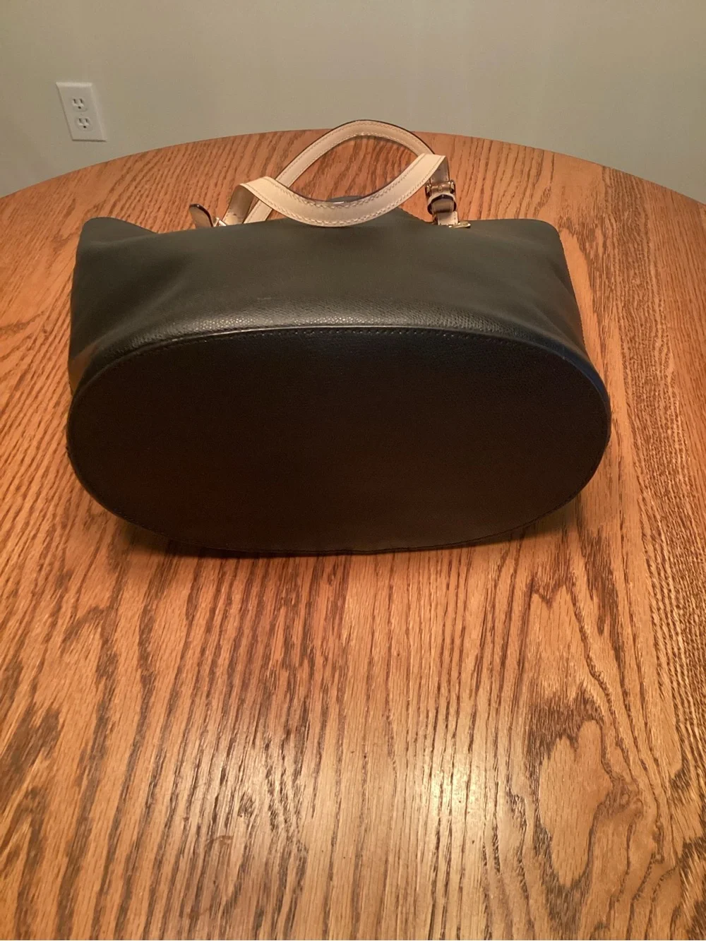 Michael Kors Black Tote with Cream Contrast Straps